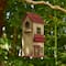 Glitzhome® 14.25" Yellow Washed Distressed Wood Cottage Birdhouse
